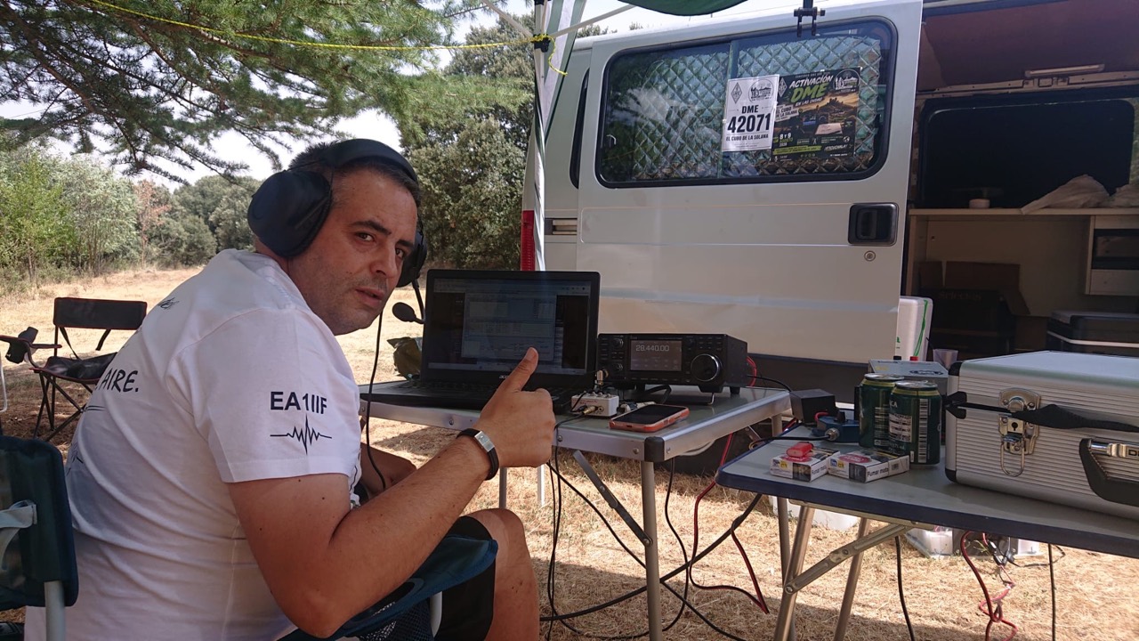 EA1IIF realizando una activación de radioafición en portable desde Soria